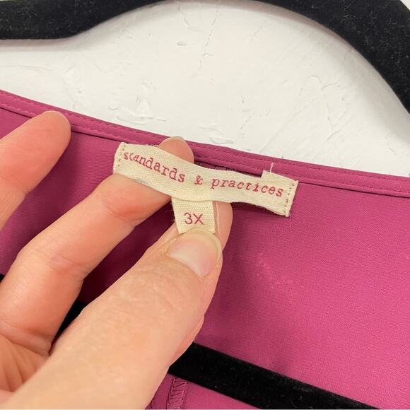 Standards & Practices Dusty Pink Short Sleeve Wrap Style Midi Dress Womens 3X - Picture 6 of 9